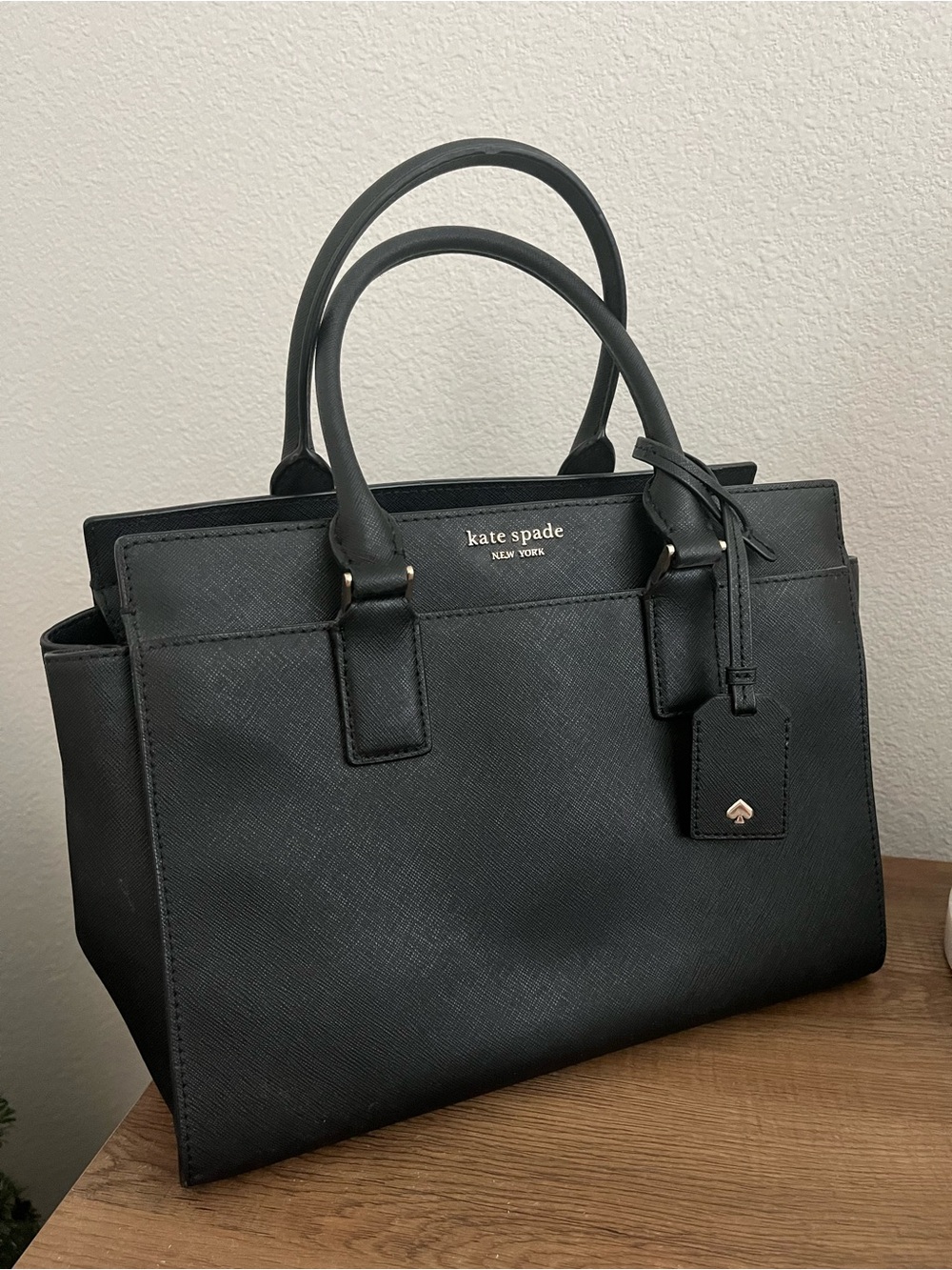 kate spade Black Structured Saffiano Satchel